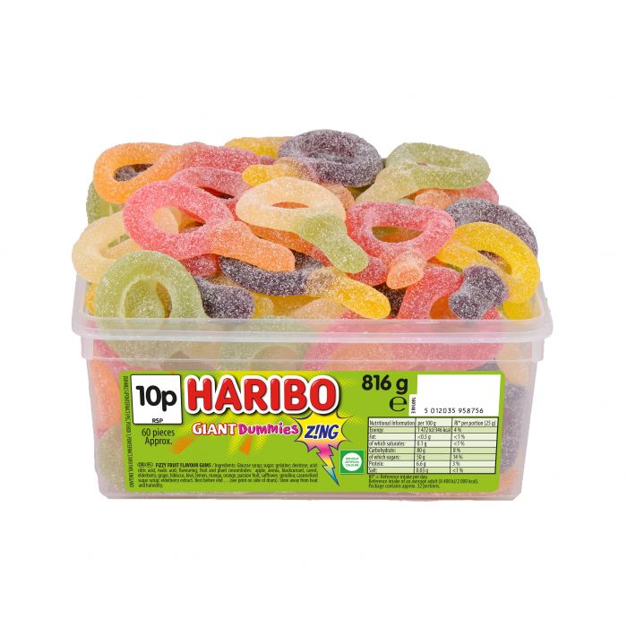 Haribo Giant Dummies Zing Tub 816g