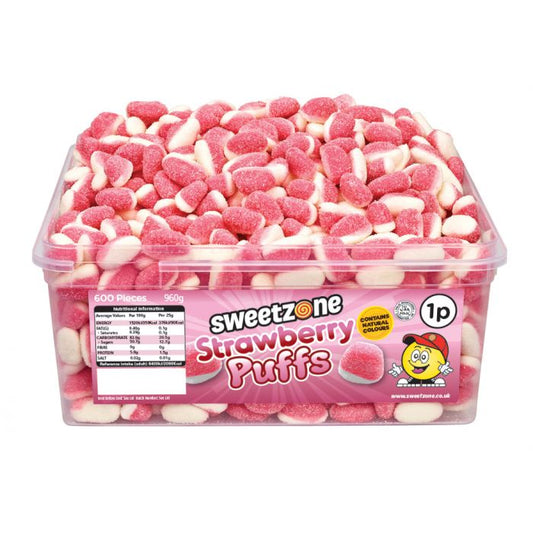 Sweetzone Strawberry Puffs Tub 960g