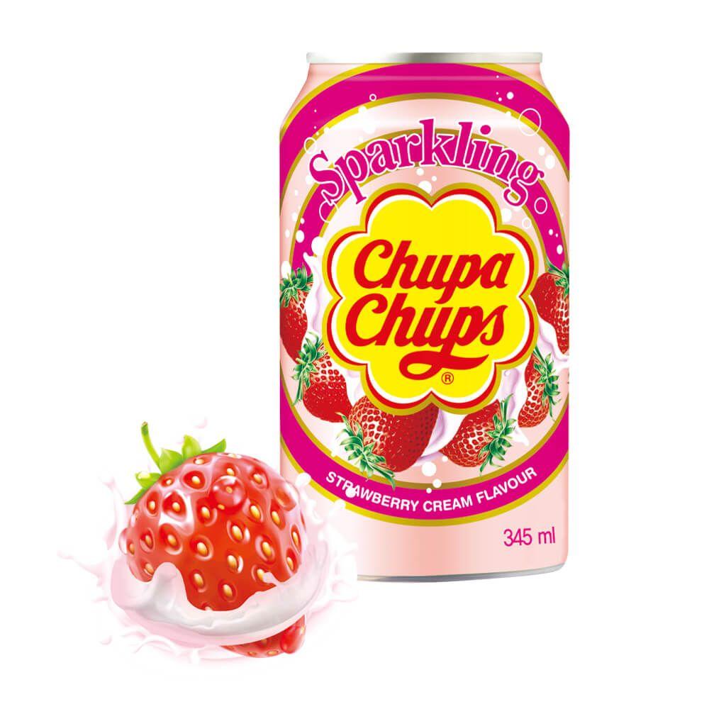 Chupa Chups Sparkling Strawberry Cream 345ml