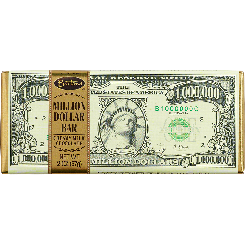 Bartons Million Dollar Creamy Milk Chocolate Bar 57g