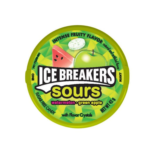 Ice Breakers Sours Watermelon and Green Apple Sugar Free 42g