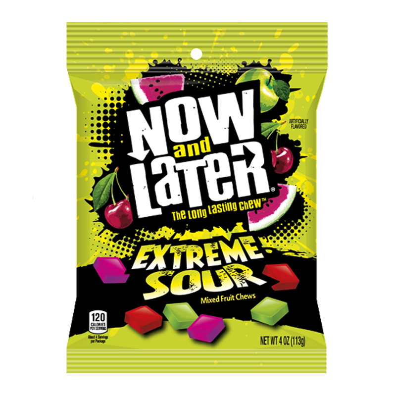 Now &amp; Later Extreme Sour Chews 113g