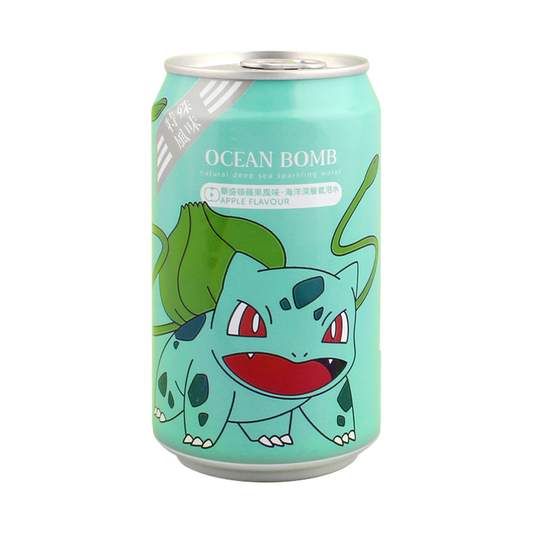 Ocean Bomb Pokemon Bulbasaur Apple Flavour Sparkling Water 355ml