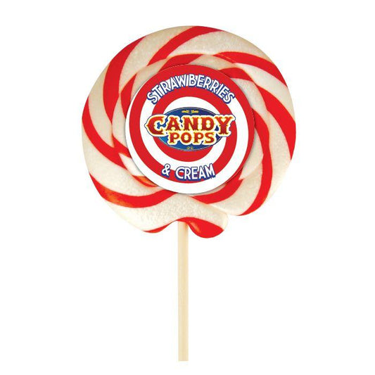 Candy Pops Traditional Strawberry & Cream Wheel Lollipops 75g