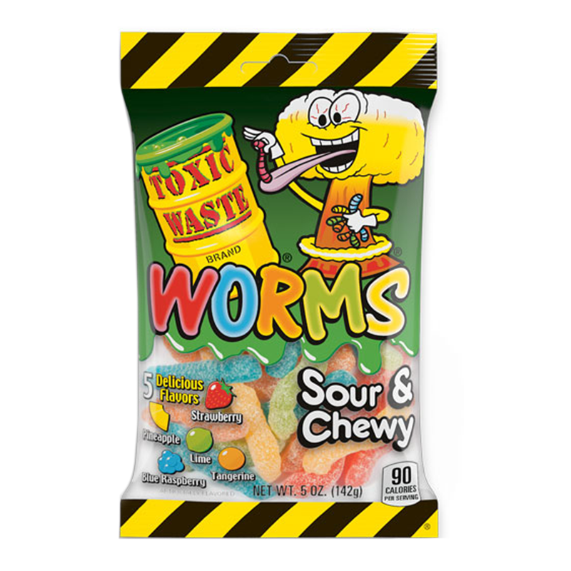 Toxic Waste Sour & Chewy Worms 142g