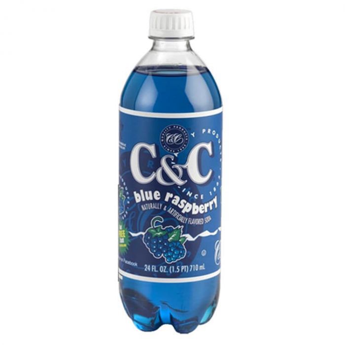 C&C Blue Raspberry Soda Bottles 710ml