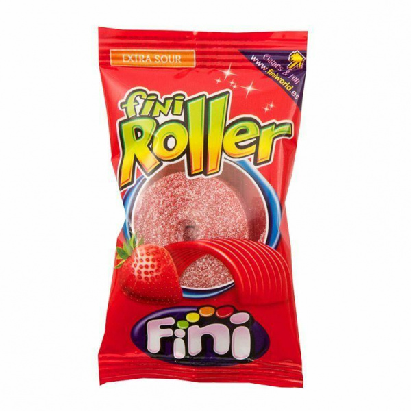 Fini Fizzy Strawberry Rollers 20g